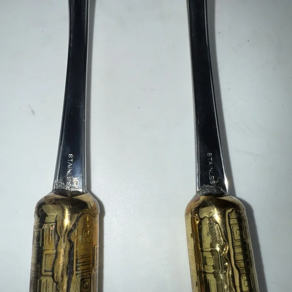 Unique Creative Copper Spoon & Fork Salad Serving  Made in South‎ Africa